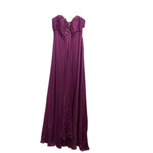 Maxi Violet Purple Silk Strapless PROM Dress Gown Sz 10 Fits 8 NWT NEW (Flaws)